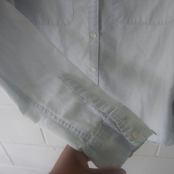 ❤Hollister Beaded Collar Light Denim Top Size S - Picture 11 of 15